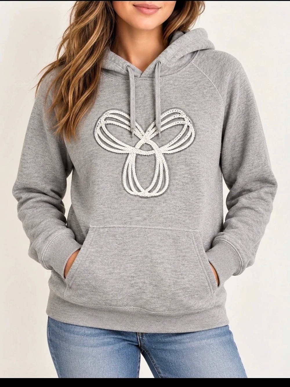 TNA Aritzia Baltic Grey Embroidered Spiro Logo Hoodie Medium Y2K